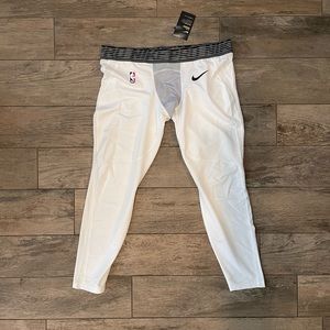 NIKE NBA PRO HYPERSTRONG 3/4 BASKETBALL COMPRESSION TIGHTS WHITE NEW (SIZE 4XL)